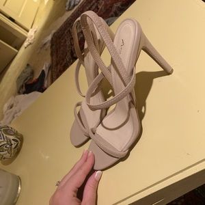 Nude Strappy Kitten Heels